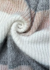 Striped Tummy Coverage Light Pink Long Sleeve Sweater