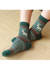 Christmas Mid Calf Multi Color Socks