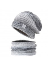 Ombre Dark Grey Marl Hat and Circle Scarf Beanie