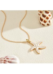 Golden Alloy Animal Starfish Design Necklace