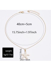 Golden Alloy Animal Starfish Design Necklace