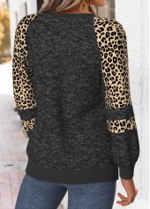 Christmas Tummy Coverage Black Long Sleeve Round Neck Sweatshirt