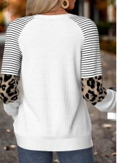 Snowman Print Tummy Coverage White Long Sleeve Sweatshirt