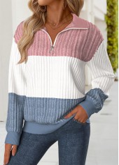 Tummy Coverage Multi Color Long Sleeve Sweatshirt