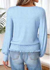 Tummy Coverage Light Blue Long Sleeve T Shirt