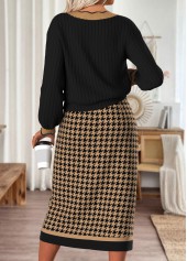 Plaid Tummy Coverage Black Dress and Cover Up