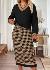 Plaid Tummy Coverage Black Dress and Cover Up