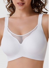 Scoop Seamless Push-up Patchwork White Bra