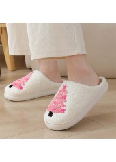 Christmas Pink Closed Toe Falt Slippers