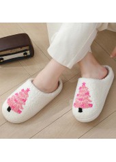 Christmas Pink Closed Toe Falt Slippers