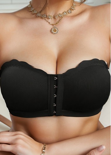 Bandeau Push Up Seamless Black Bra