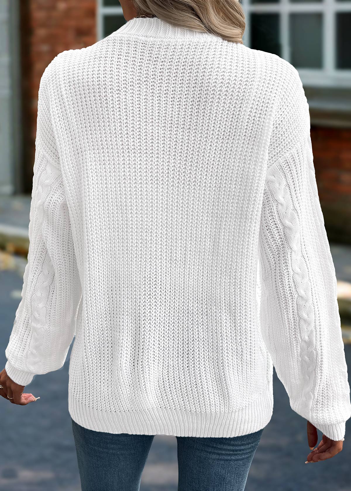 Tummy Coverage White Long Sleeve Cardigan