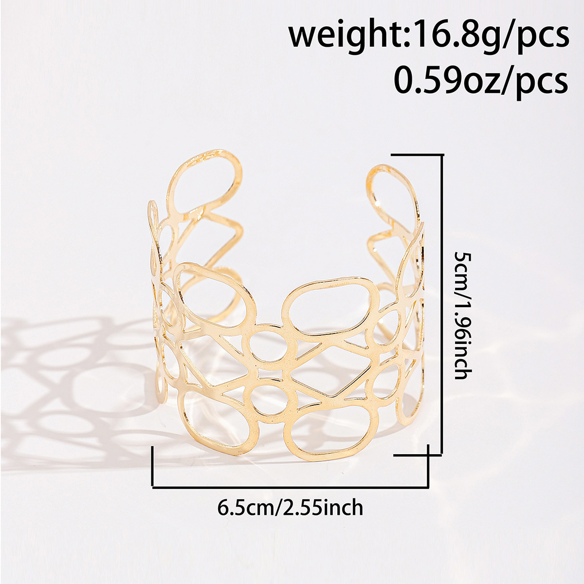 Golden Color Alloy Detail Openwork Bangle