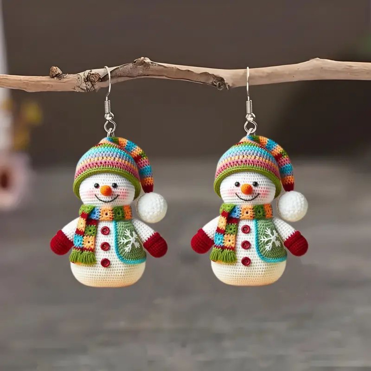 Christmas Multi Color Snowman Acrylic Earrings
