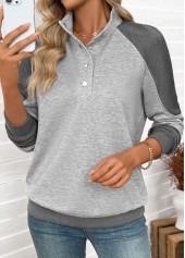 Tummy Coverage Light Grey Marl Long Sleeve Sweatshirt