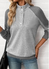 Tummy Coverage Light Grey Marl Long Sleeve Sweatshirt