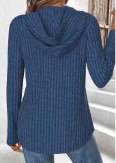 Tummy Coverage Navy Long Sleeve Hoodie