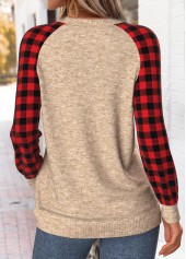 Christmas Tummy Coverage Light Camel Long Sleeve Sweatshirt