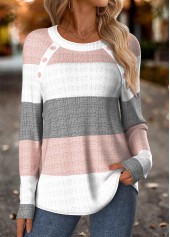 Tummy Coverage Multi Color Long Sleeve T Shirt