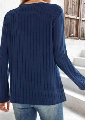 Navy Long Sleeve Round Neck T Shirt