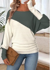 Tummy Coverage Sage Green Extra Long Sleeve T Shirt
