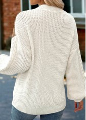 Tummy Coverage Light Camel Long Sleeve Round Neck Sweater