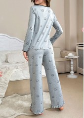 Animal Print Light Grey Lounge Top and Pants