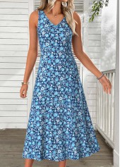 Ditsy Floral Print Tummy Coverage Dress and Cardigan