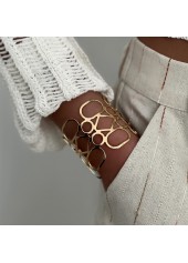 Golden Color Alloy Detail Openwork Bangle