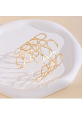 Golden Color Alloy Detail Openwork Bangle