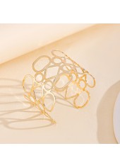 Golden Color Alloy Detail Openwork Bangle