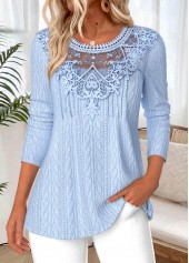 Tummy Coverage Light Blue Long Sleeve T Shirt