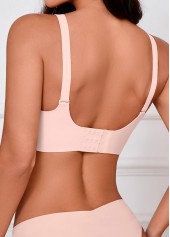 V Neck Detail Light Pink Bra