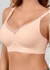 V Neck Detail Light Pink Bra