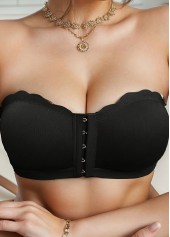 Bandeau Push Up Seamless Black Bra