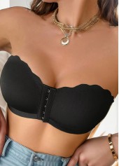 Bandeau Push Up Seamless Black Bra