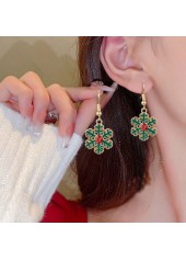 Christmas Green Snowflake Design Alloy Earrings