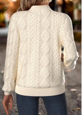 Tummy Coverage Beige Long Sleeve Stand Collar Jacket