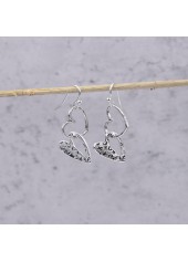 Silver Hollow Heart Design Alloy Earrings