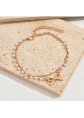 Golden Color Bow Alloy Detail Anklet