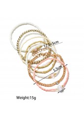 Golden Pearl Beaded Crystal Bracelet Set