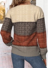 Striped Tummy Coverage Multi Color Long Sleeve Sweatshirt