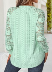 Tummy Coverage Light Green Long Sleeve T Shirt