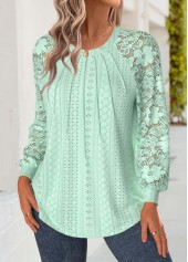 Tummy Coverage Light Green Long Sleeve T Shirt