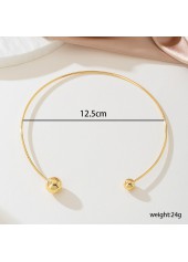 Golden Alloy Round Geometric Asymmetrical Necklace