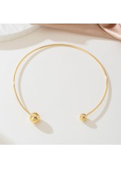 Golden Alloy Round Geometric Asymmetrical Necklace