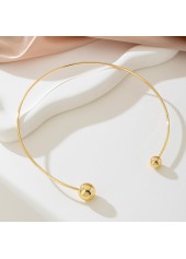 Golden Alloy Round Geometric Asymmetrical Necklace