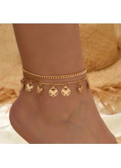 Golden Color Butterfly Alloy Detail Anklets