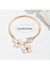 Golden Floral Design Camellia Alloy Anklet