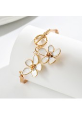 Golden Floral Design Camellia Alloy Anklet